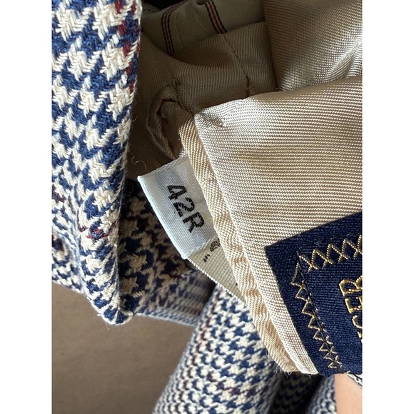 Tommy Hilfiger Houndstooth‎ Blazer Menswear Jacket 42R Made in USA Wool Blend - Picture 5 of 6